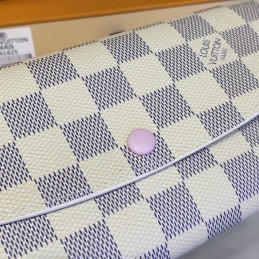 Replica Louis Vuitton White Damier Azur Pink Interior Emilie Wallet