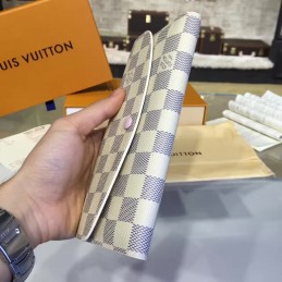 Replica Louis Vuitton White Damier Azur Pink Interior Emilie Wallet