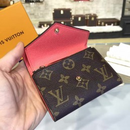 Replica Louis Vuitton Brown Monogram Rose Interior Victorine Wallet