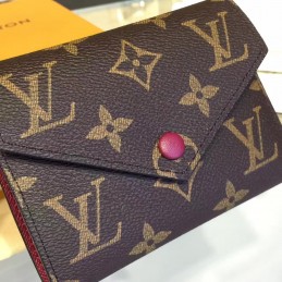 Replica Louis Vuitton Brown Monogram Fuchsia Interior Victorine Wallet