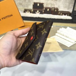 Replica Louis Vuitton Brown Monogram Red Interior Victorine Wallet