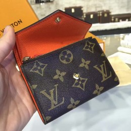 Replica Louis Vuitton Brown Monogram Red Interior Victorine Wallet