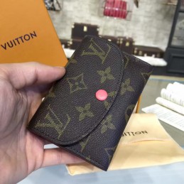 Replica Louis Vuitton Brown Monogram Red Snap Rosalie Coin Purse