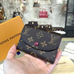 Replica Louis Vuitton Brown Monogram Pink Snap Rosalie Coin Purse