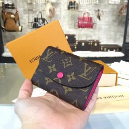 Replica Louis Vuitton Brown Monogram Fuchsia Snap Rosalie Coin Purse