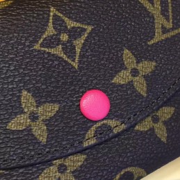 Replica Louis Vuitton Brown Monogram Fuchsia Snap Rosalie Coin Purse