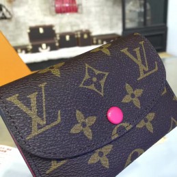 Replica Louis Vuitton Brown Monogram Fuchsia Snap Rosalie Coin Purse