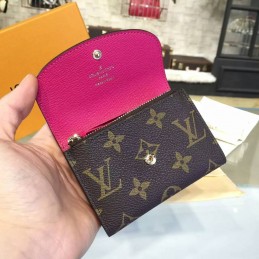 Replica Louis Vuitton Brown Monogram Fuchsia Snap Rosalie Coin Purse