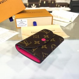 Replica Louis Vuitton Brown Monogram Fuchsia Snap Rosalie Coin Purse
