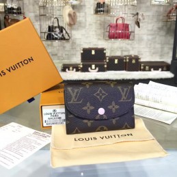 Replica Louis Vuitton Brown Monogram Black Snap Rosalie Coin Purse