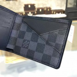 Replica Louis Vuitton Dark Gray Damier Graphite Multiple Wallet