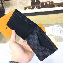 Replica Louis Vuitton Dark Gray Damier Graphite Multiple Wallet