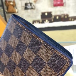 Replica Louis Vuitton Dark Brown Damier Ebene Multiple Wallet