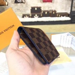 Replica Louis Vuitton Dark Brown Damier Ebene Multiple Wallet