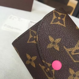Replica Louis Vuitton Brown Monogram Fuchsia Rosalie Card and Coin Purse