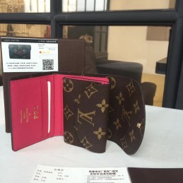 Replica Louis Vuitton Brown Monogram Fuchsia Rosalie Card and Coin Purse