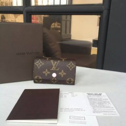 Replica Louis Vuitton Brown Monogram Pink Interior 6 Key Holder