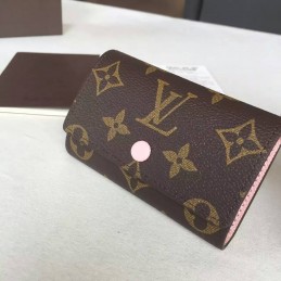 Replica Louis Vuitton Brown Monogram Pink Interior 6 Key Holder