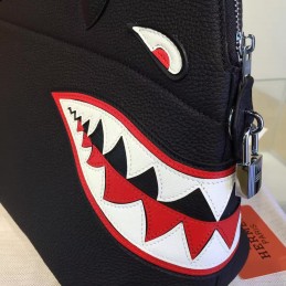 Replica Hermes Black Shark Charm Twilly Handle Bolide 45 Bag