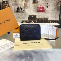 Replica Louis Vuitton Navy Embossed Monogram Zippy Coin Purse