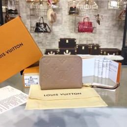Replica Louis Vuitton Taupe Embossed Monogram Zippy Coin Purse
