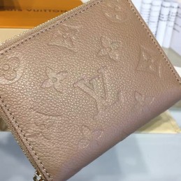 Replica Louis Vuitton Taupe Embossed Monogram Zippy Coin Purse