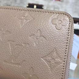 Replica Louis Vuitton Taupe Embossed Monogram Zippy Coin Purse
