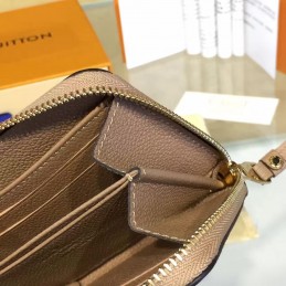 Replica Louis Vuitton Taupe Embossed Monogram Zippy Coin Purse