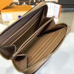 Replica Louis Vuitton Taupe Embossed Monogram Zippy Coin Purse