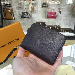 Replica Louis Vuitton Black Embossed Monogram Zippy Coin Purse