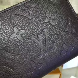Replica Louis Vuitton Black Embossed Monogram Zippy Coin Purse