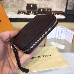 Replica Louis Vuitton Black Embossed Monogram Zippy Coin Purse
