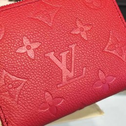 Replica Louis Vuitton Red Embossed Monogram Zippy Coin Purse