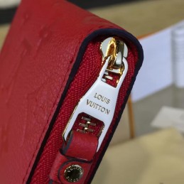 Replica Louis Vuitton Red Embossed Monogram Zippy Coin Purse