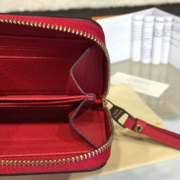 Replica Louis Vuitton Red Embossed Monogram Zippy Coin Purse