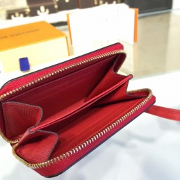 Replica Louis Vuitton Red Embossed Monogram Zippy Coin Purse