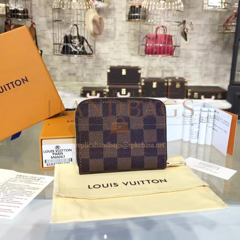 Replica Louis Vuitton Brown Damier Ebene Zippy Coin Purse