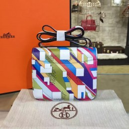 Replica Hermes Multicolor Geometric Constance Mini 18 Bag