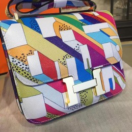 Replica Hermes Multicolor Geometric Constance Mini 18 Bag