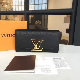 Replica Louis Vuitton Black Vivienne Long Wallet