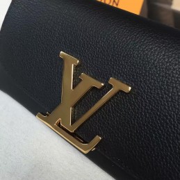 Replica Louis Vuitton Black Vivienne Long Wallet