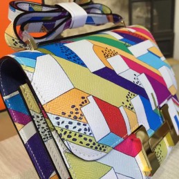 Replica Hermes Multicolor Geometric Constance Mini 18 Bag