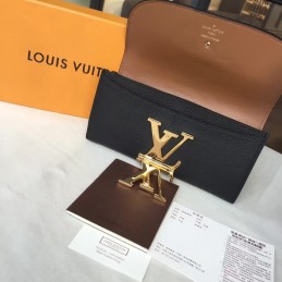 Replica Louis Vuitton Black Vivienne Long Wallet