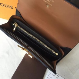 Replica Louis Vuitton Black Vivienne Long Wallet