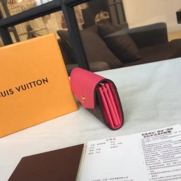 Replica Louis Vuitton Brown Monogram Fuchsia Sarah Multicartes Wallet