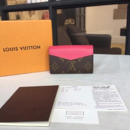 Replica Louis Vuitton Brown Monogram Fuchsia Sarah Multicartes Wallet