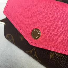 Replica Louis Vuitton Brown Monogram Fuchsia Sarah Multicartes Wallet