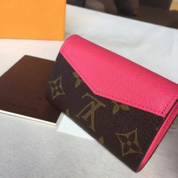 Replica Louis Vuitton Brown Monogram Fuchsia Sarah Multicartes Wallet