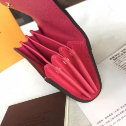 Replica Louis Vuitton Brown Monogram Fuchsia Sarah Multicartes Wallet