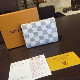 Replica Louis Vuitton White Damier Azur Fuchsia Victorine Wallet